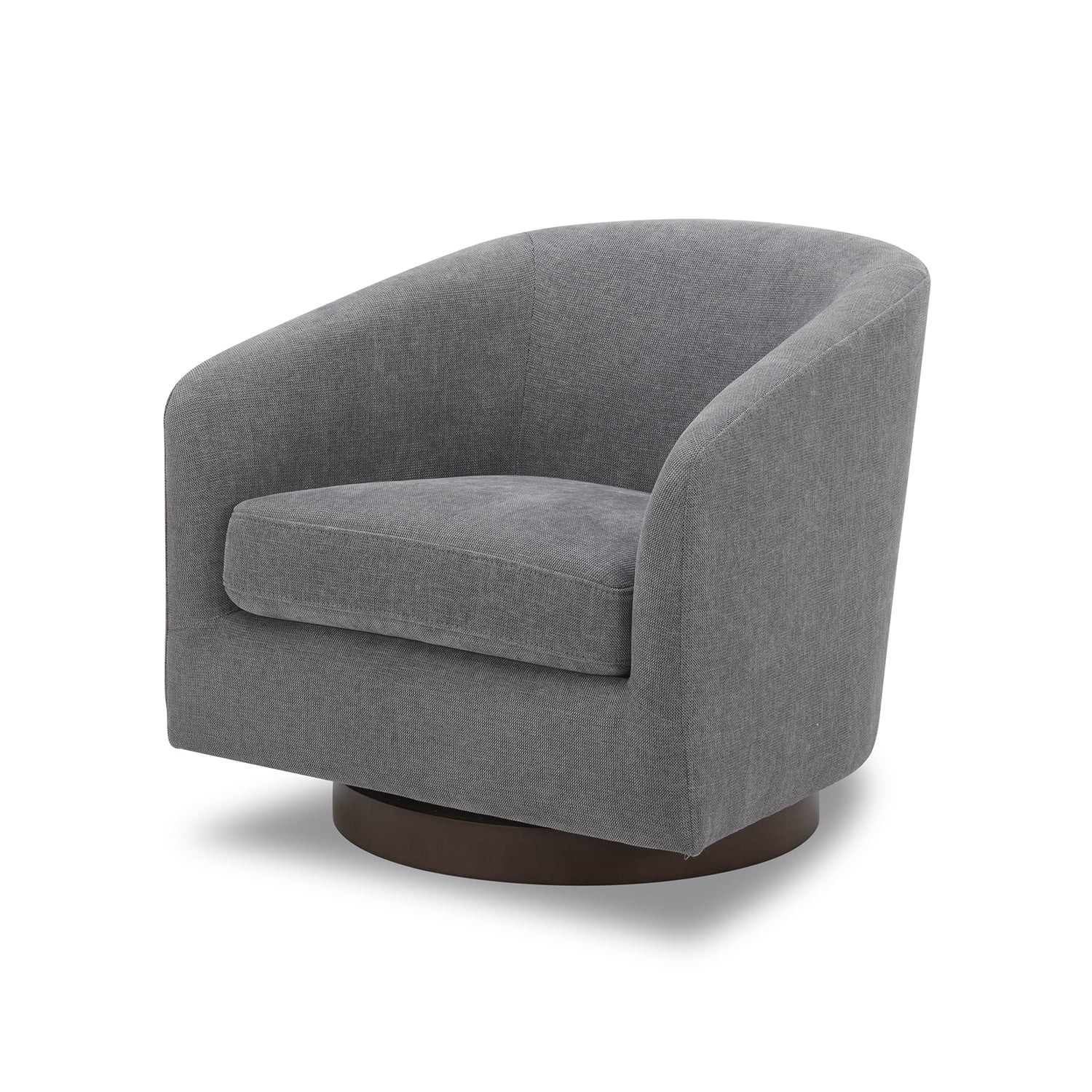 Bradford Wooden Base Modern Swivel Accent Chair, Gray