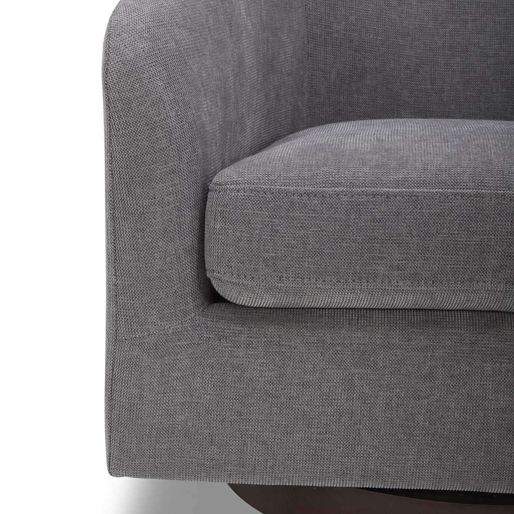 Bradford Wooden Base Modern Swivel Accent Chair, Gray