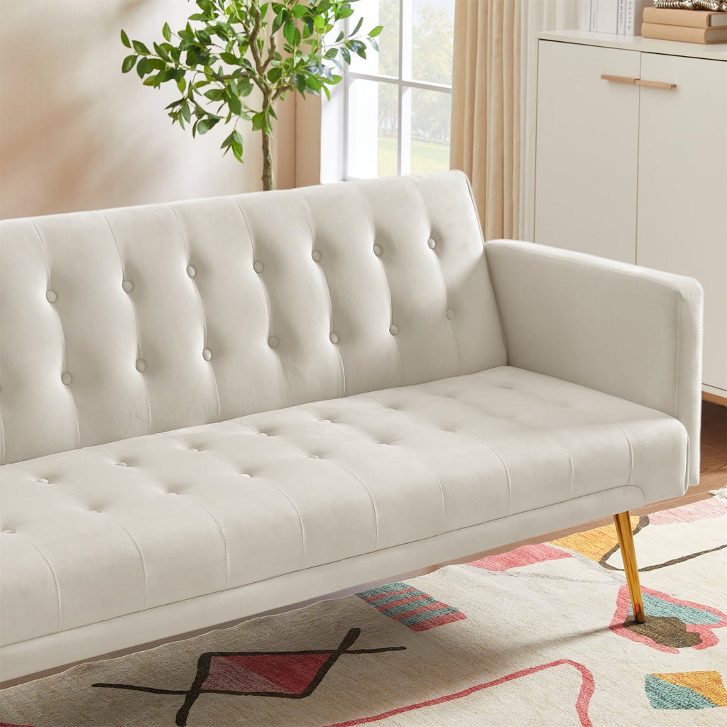 Modern Velvet Futon Sofa Bed