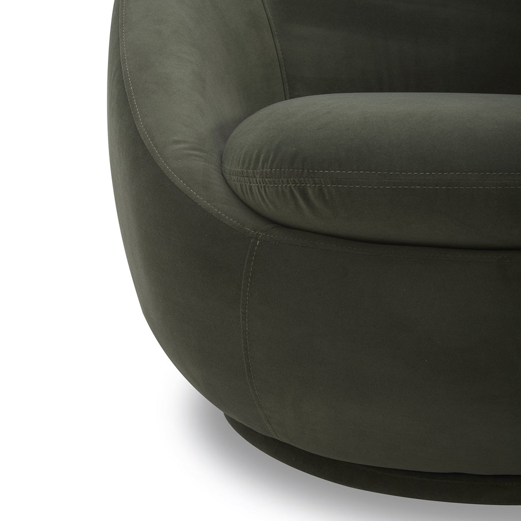 Mira Swivel Accent Chair, Olive Velvet