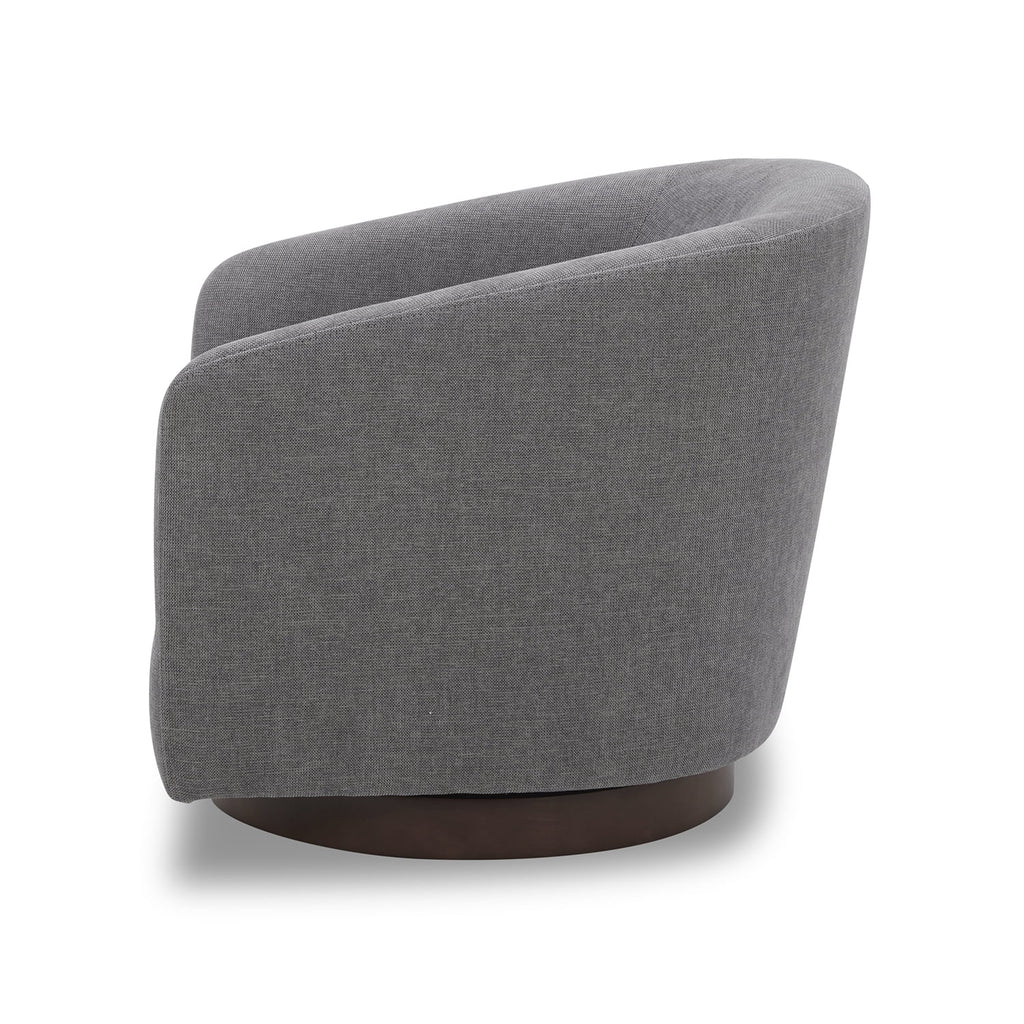 Bradford Wooden Base Modern Swivel Accent Chair, Gray