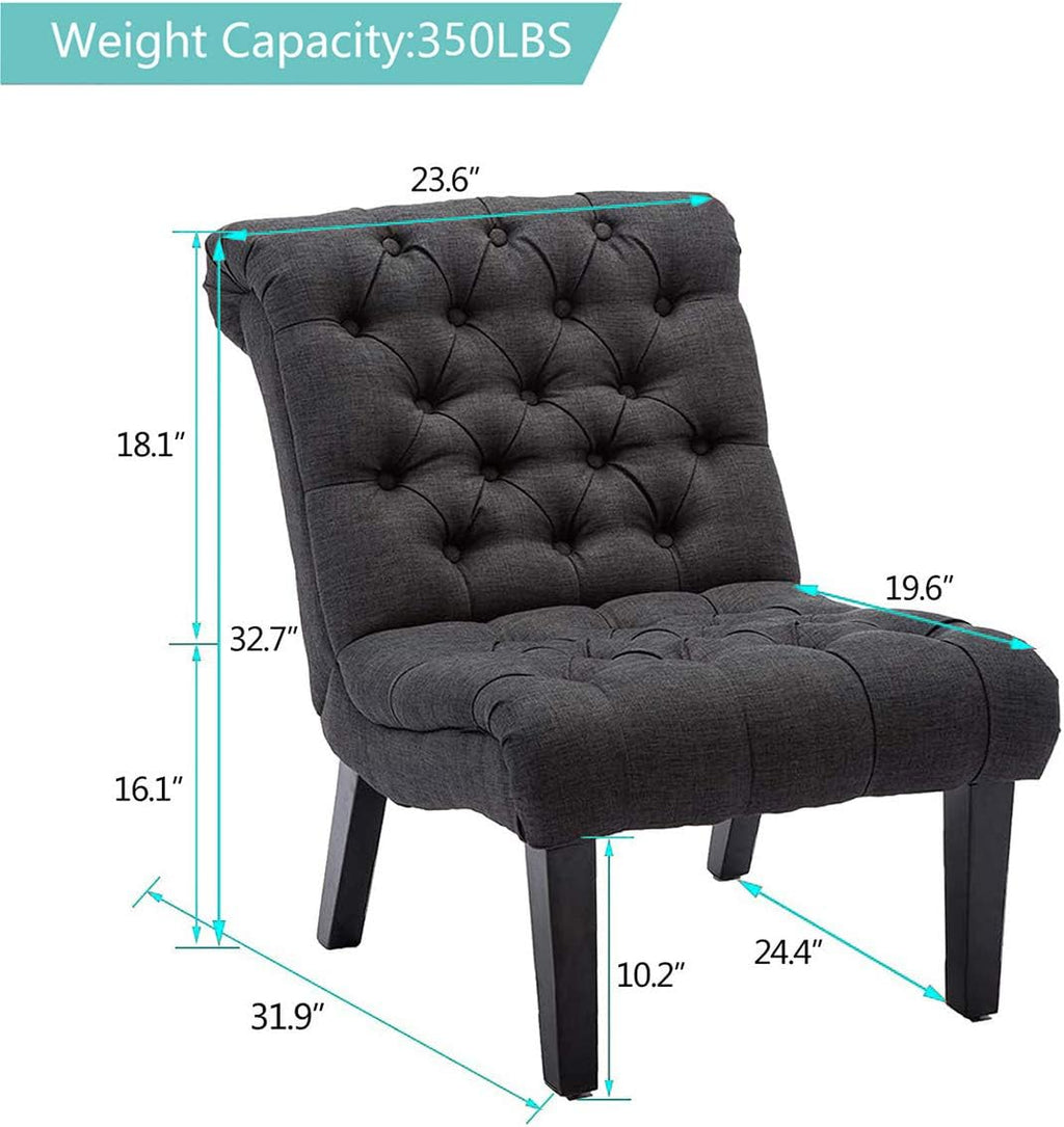  Upholstered Tufted Armless 