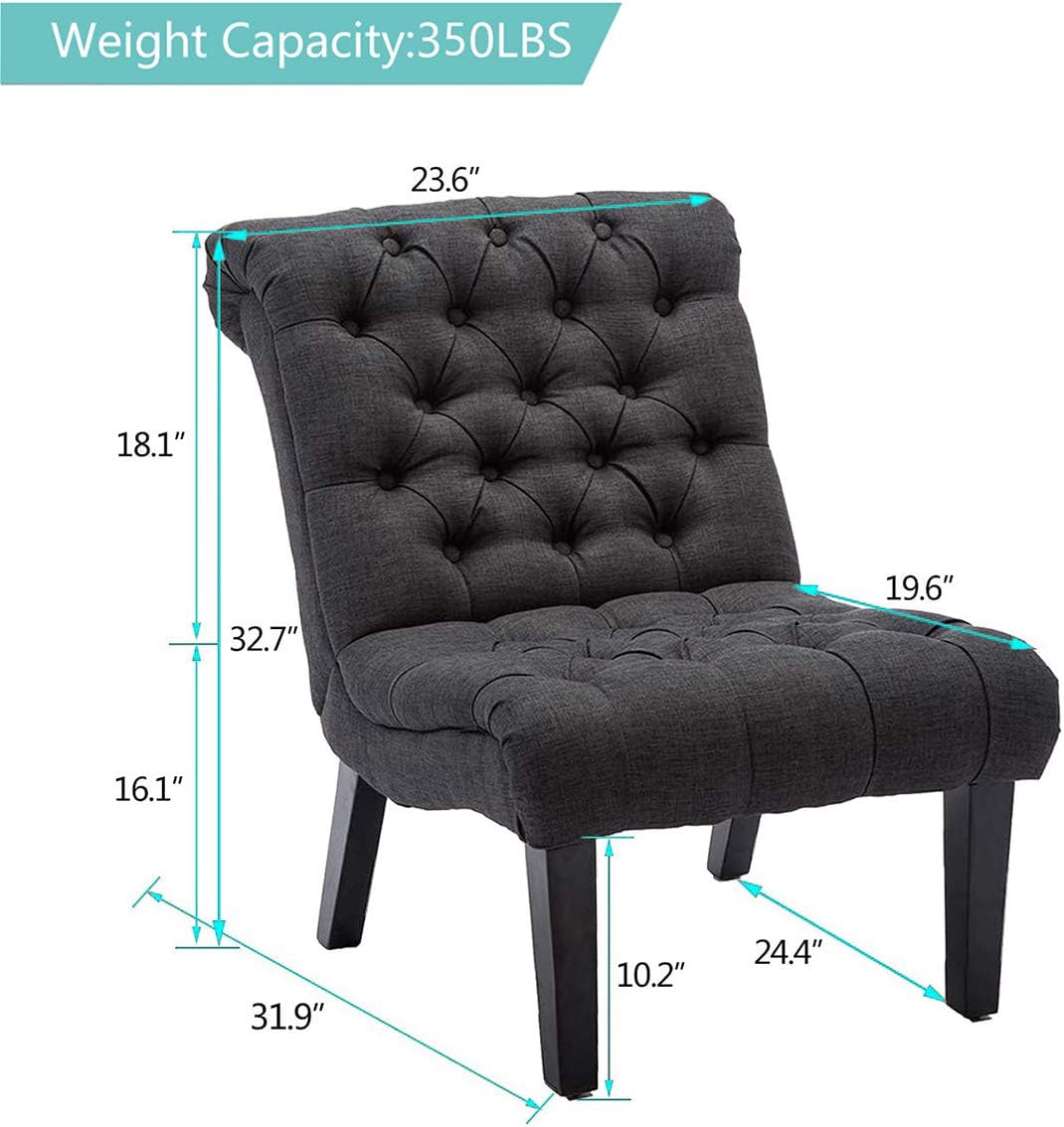  Upholstered Tufted Armless 