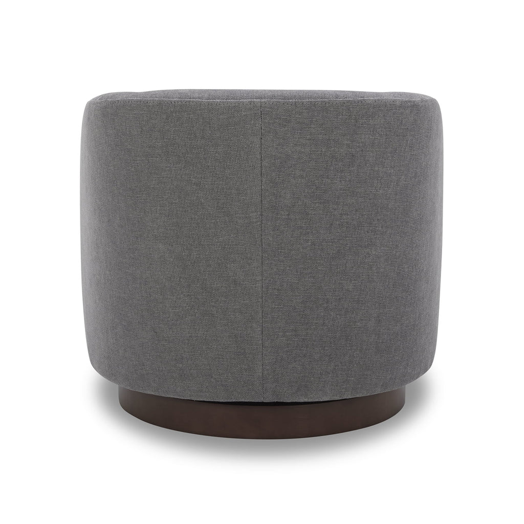 Bradford Wooden Base Modern Swivel Accent Chair, Gray