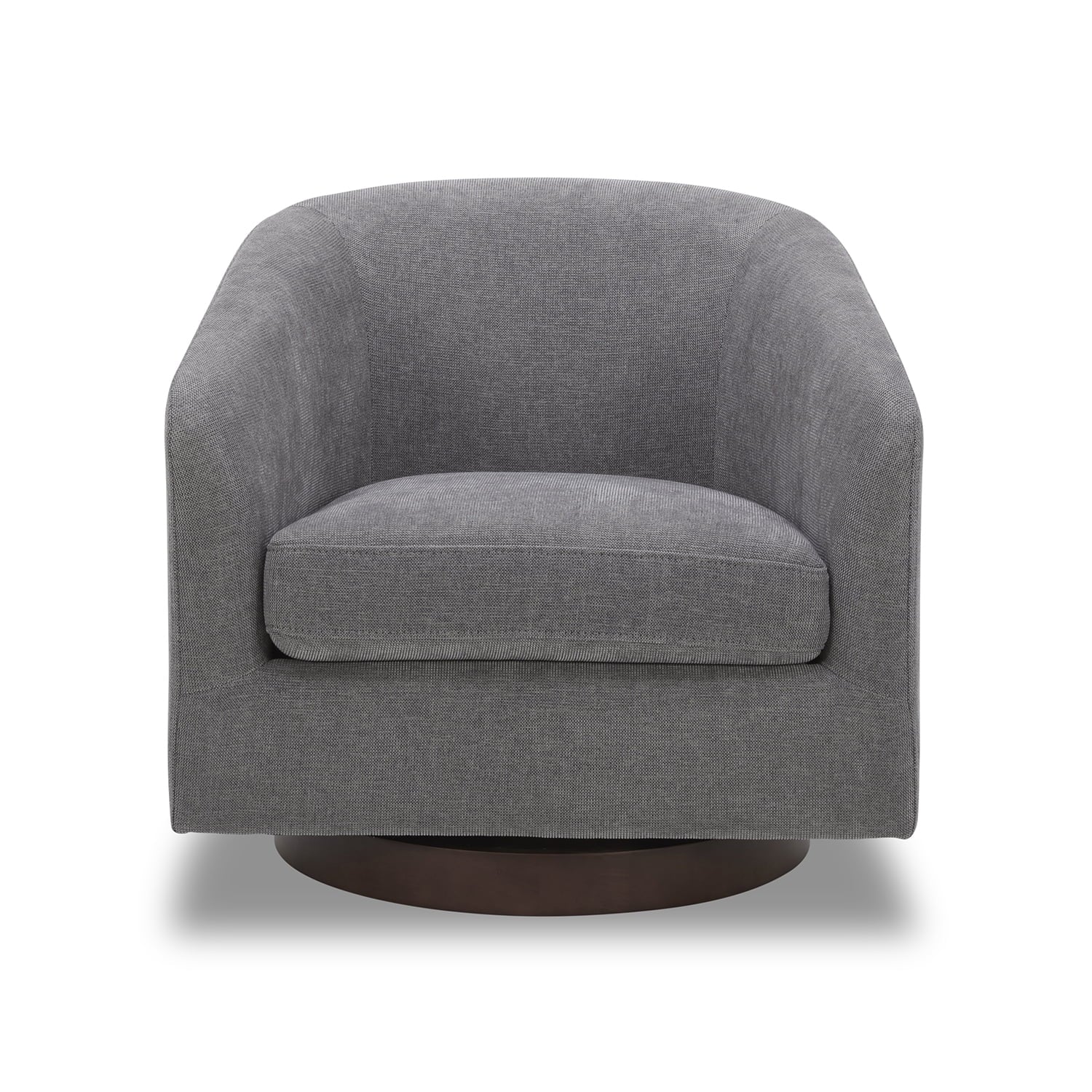 Bradford Wooden Base Modern Swivel Accent Chair, Gray