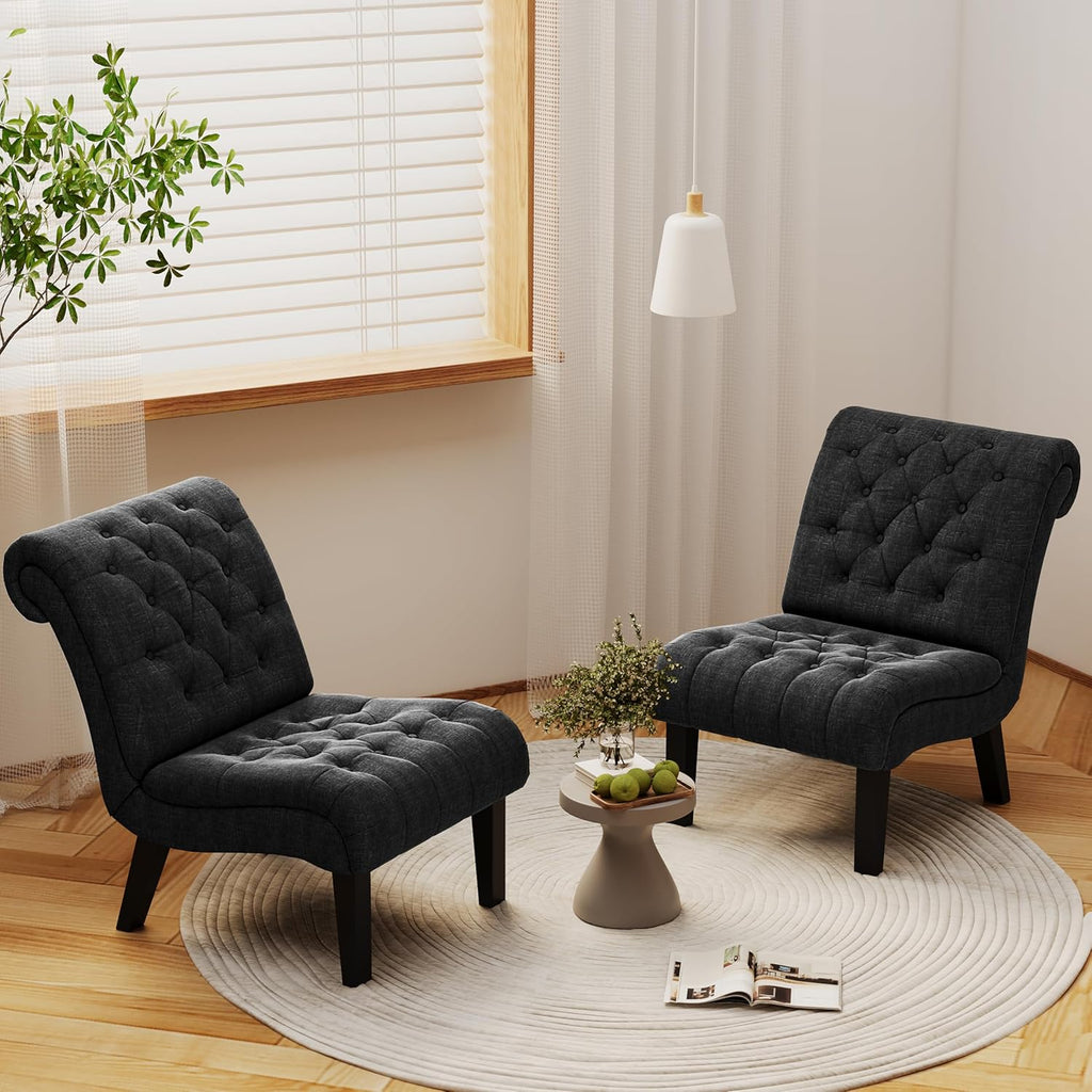  Upholstered Tufted Armless 