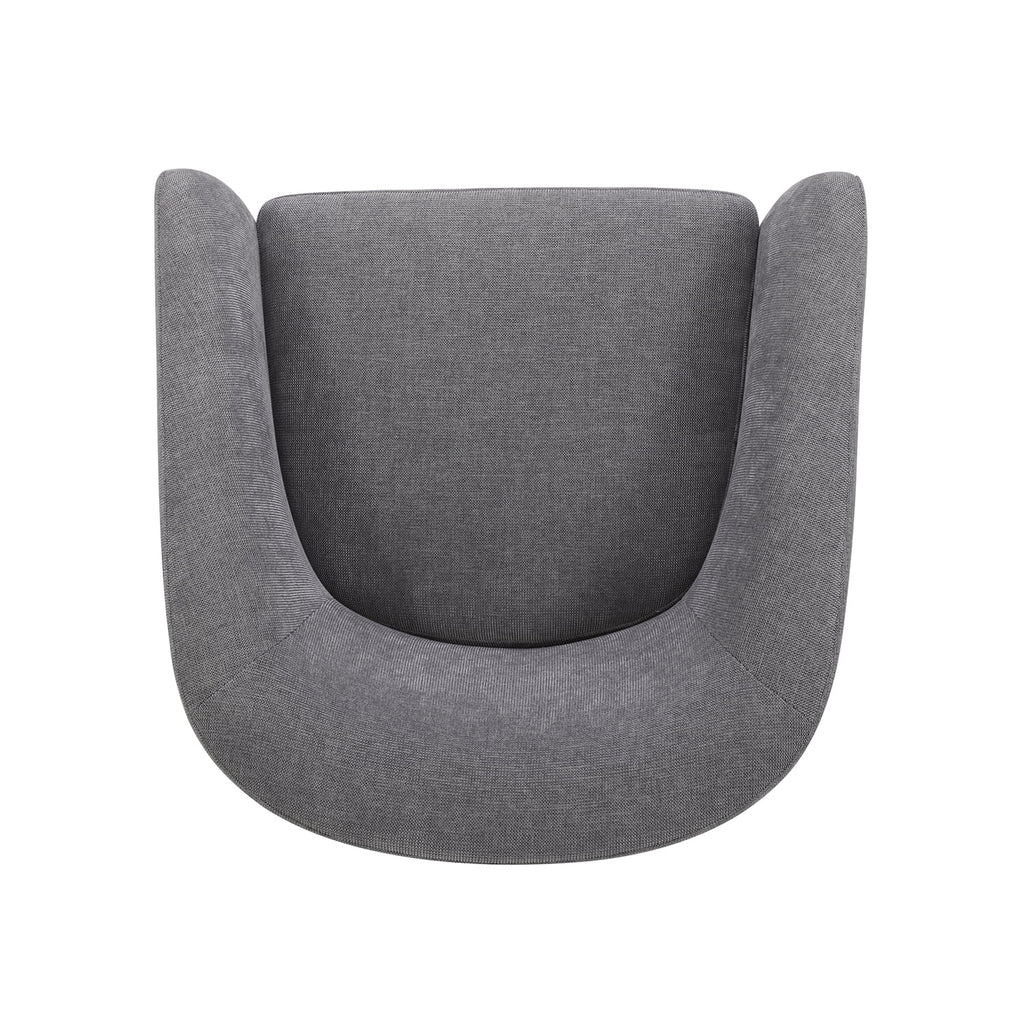 Bradford Wooden Base Modern Swivel Accent Chair, Gray
