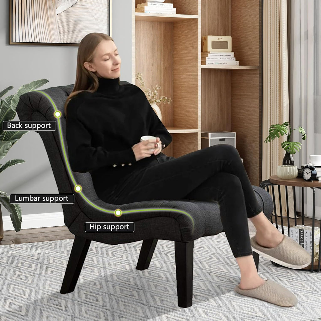  Upholstered Tufted Armless 