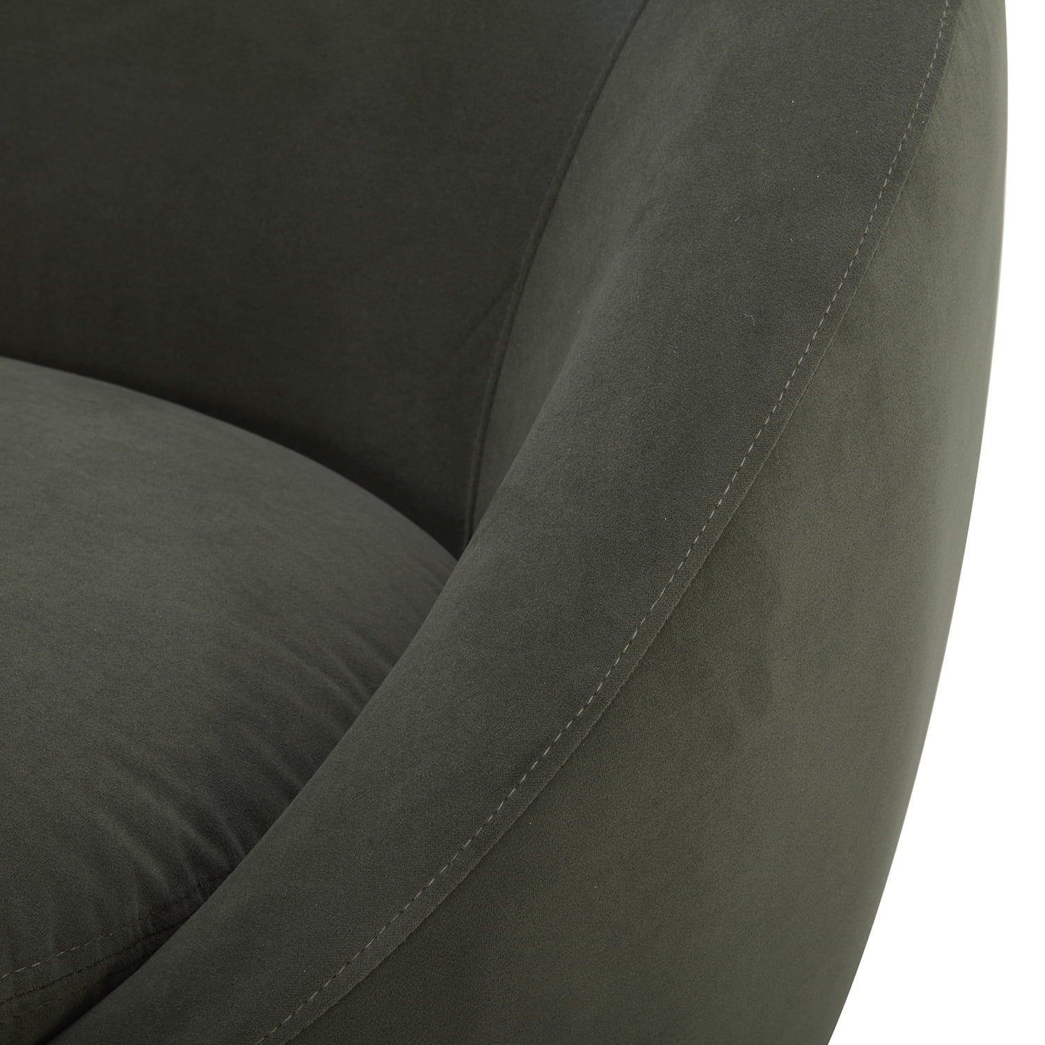 Mira Swivel Accent Chair, Olive Velvet