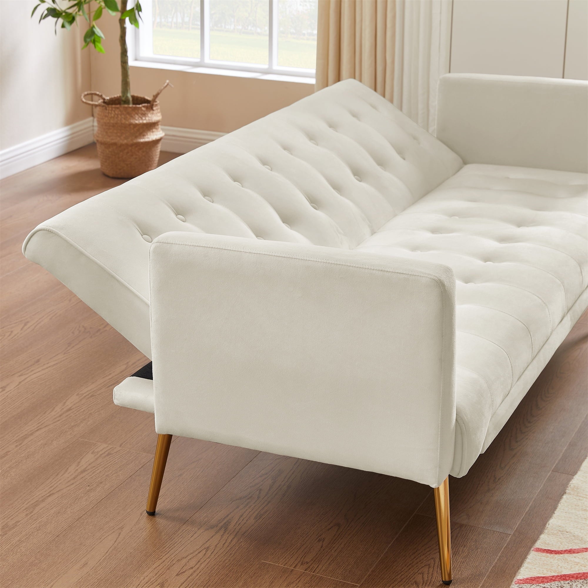 Modern Velvet Futon Sofa Bed