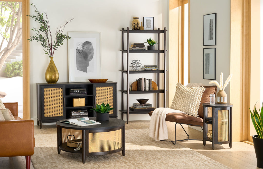 Springwood Caning Coffee Table, Charcoal Finish